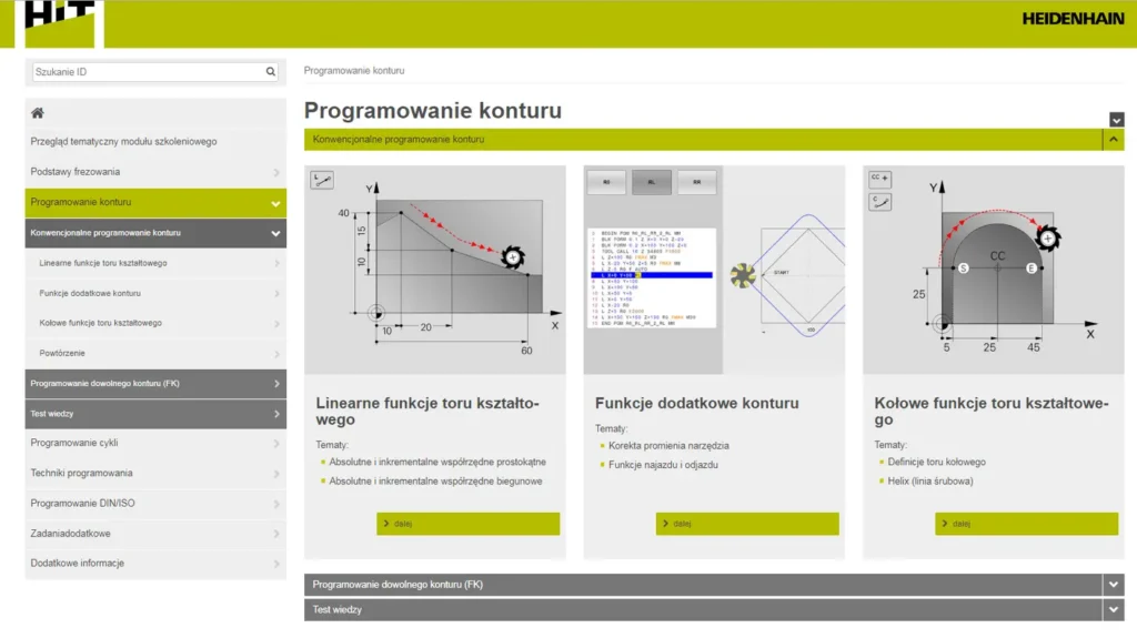 Heidenhain - oprogramowanie konturu